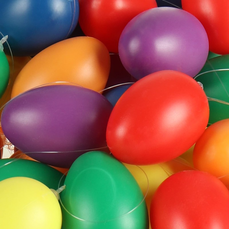 com-four® Colourful Easter Eggs for Easter Decoration, Coloured Plastic Eggs