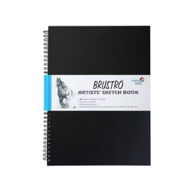 BRUSTRO Wiro Bound Artists Sketch Book, A3 Size, 120 Pages, 160 Gsm A3 Wiro