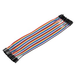 MECCANIXITY Male to Female 40Pin Breadboard Jumper Wire 2.54mm Pitch Ribbon Cable 20cm Long Electronics Breadboard Ribbon Cables for Breadboard Electronic Projects Pack of 1