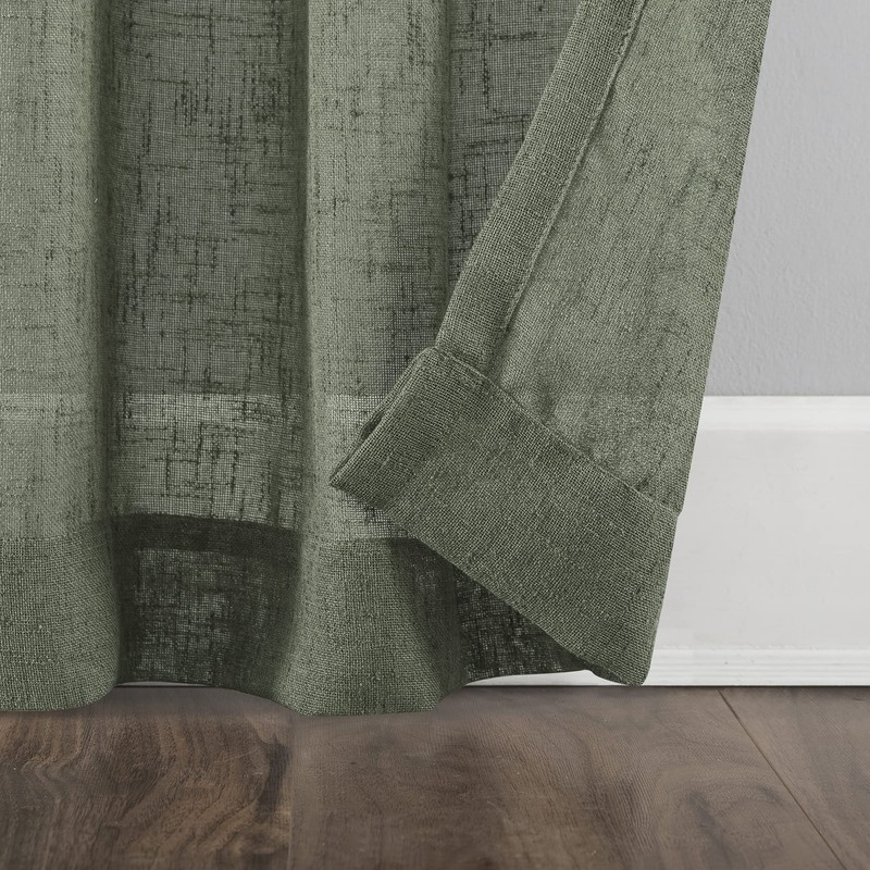 Archaeo Burlap Weave Linen Blend Tab Top Curtain, 50" x