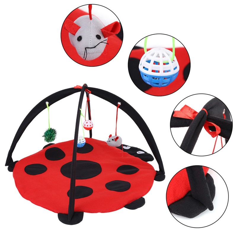 Foldable Cat Activity Play Mat Tent Multifunction Pet Bed with