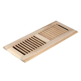 Homewell Hickory Wood Floor Register, Drop in Vent Cover with Damper, 4x12 Inch, Unfinished