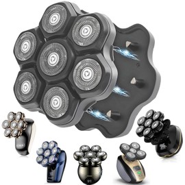 Universal 7 Magnetic Replacement Blades for ROSSIFUR Lovcoyo Gisaae Bazivve ElectriBrite Freebird Grooming Head Shaver Replacement Heads(Black 7Magnetic)