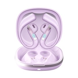 Piluyaa Open Ear Bluetooth 5.3 Earbuds, Wireless Headphones Sport Over Earphones Built-in Mic with Ear Hooks, 58H Playtime Ear Buds Fast Charging, IPX7 Waterproof for Running/Workout—Purple