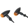 MotorToGo Black Bullet Motorcycle LED Turn Signal Indicators Blinkers with