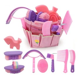 Kit De Aseo Para Caballos 9 Herramientas Bolsa Organizadora