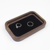 DSHOM Walnut Solid Wood Square Jewelry Display Tray for Elegant