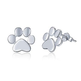 925 Sterling Silver Animal Dog Cat Paw Stud Earrings for Women Footprints Valentine's Day Gift