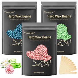 Hard Wax Beads, Youvanpur 10.5oz Waxing Beans for Hair Removal, Brazilian, Bikini, Face, Eyebrows, Underarms, Chest, Back, Legs, Wax Refill for Women & Men, Pack of 3