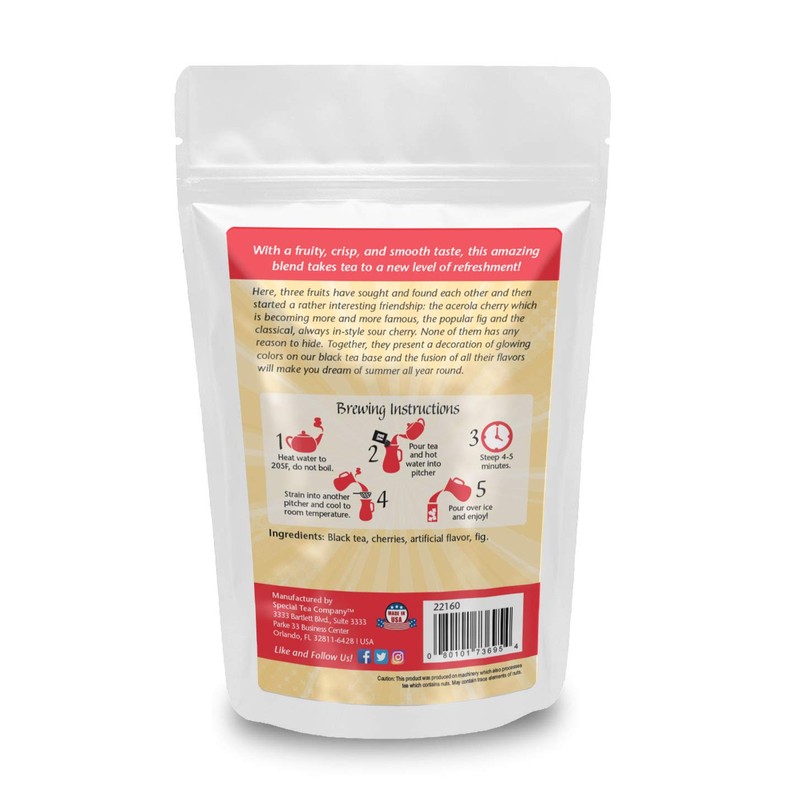 Acerola Cherry Fig Black SUPER FRUIT Tea Blend, Iced Tea