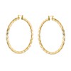 Rope Cable Wide Large Hoop Earrings For Women Teen Yellow