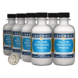 Loudwolf Calcium Phosphate Tribasic / 1 Pound / 8 Bottles / 99.9% Pure ACS Reagent Grade/Fine Powder