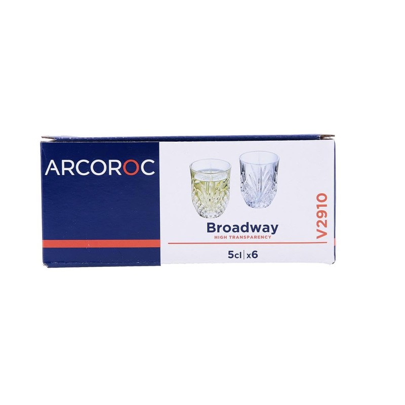 Arcoroc ARC L7253 Broadway Schnapsglas, Shotglas, Stamper, 50ml, Glas, transparent,
