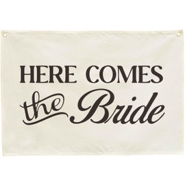Bachelorette Party Wall Decor -Bridal Shower Gift for Bride-Welcome Decoration - Wedding Decoration Accessories-Hanging Rectangle Banner Flag Poster Wall Decor-Here Comes The Bride-28.5"L×20"W