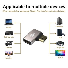 HLLYLL DisplayPort Adapter Set of 2 - 8K @ 60Hz UHD HDR DisplayPort 90 Degree
