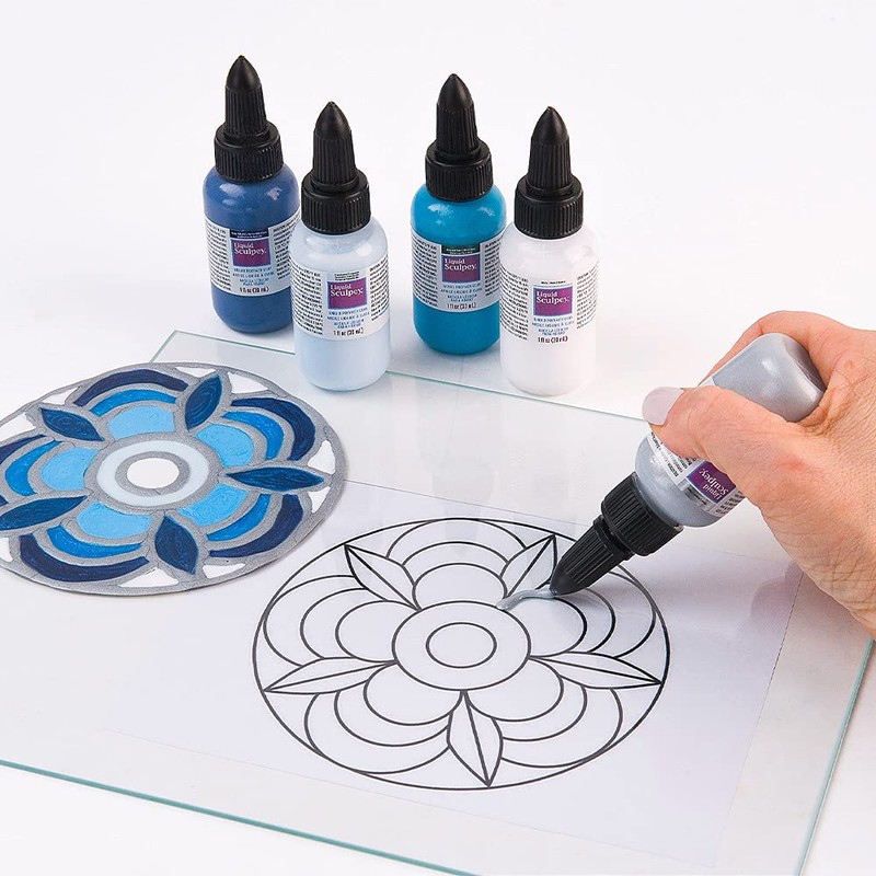 Polyform Sculpey Liquid Basics 3/Pkg-Clear, Black, White