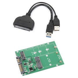 xiwai USB 3.0 zu SATA 22pin 2,5" Festplattenkonverter zu 2 in 1 Combo Mini PCI-E 2 Lane mSATA M.2 NGFF SSD Adapter