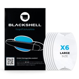 Blackshell® Paint Protection Film for Car Door Recesses / Handle Shells Door Handle Protection - Transparent 6-Piece Film Set as Scratch Protection