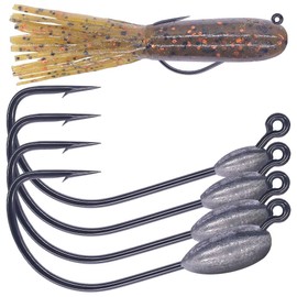 XFISHMAN-Tube-Jig-Heads-for-Bass-Fishing-Tube-Bait-Hooks 1/16oz 1/8oz 3/16oz 1/4oz (12-Pack)