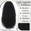 CHRSHN Black Drawstring Ponytail Extension Long Kinky Curly Pony Tails