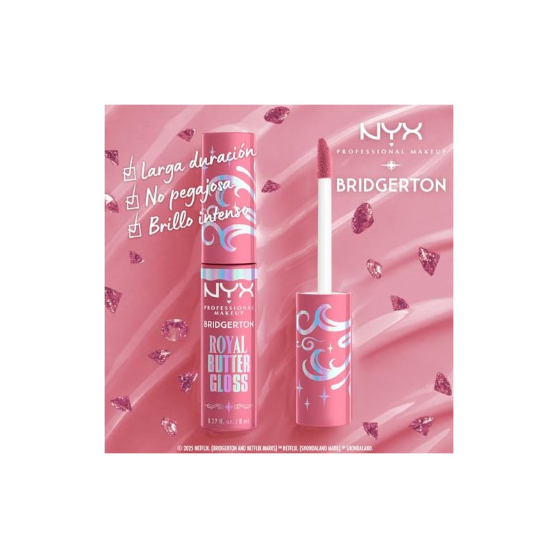 Nyx Professional Makeup, Bridgerton brillo labial, Tono Angel Food Cake
