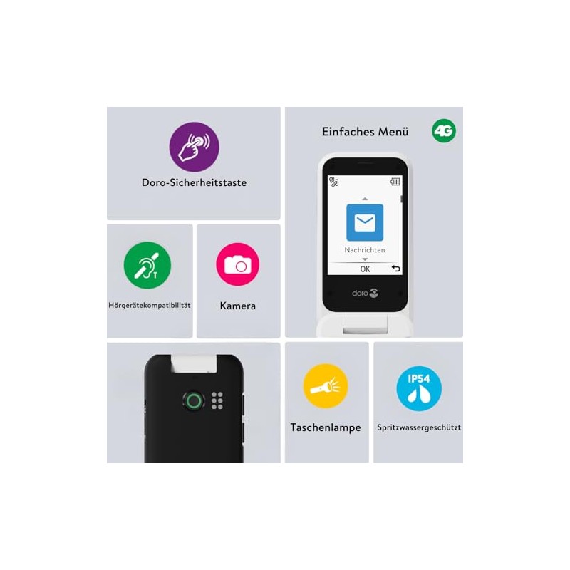 Doro Leva E30 - 4G Folding Phone for Elderly People