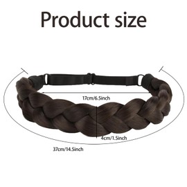 GWAWG Women's Braided Headband Hair Band 3 Strands Adjustable Braided Headbands for Women Synthetic Hair Braid Headband for Wedding Bavaria Oktoberfest