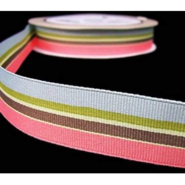 MIABE Ribbons Supplies for 25 Yds Rare HTF Fancy Pants Lilac House Coral Pink Peach Blue Grosgrain Ribbon for Gift Wrap, Holiday Decor, Garland, Gifts, Wrapping, Wreath, Gift Bow,Craft Projects.