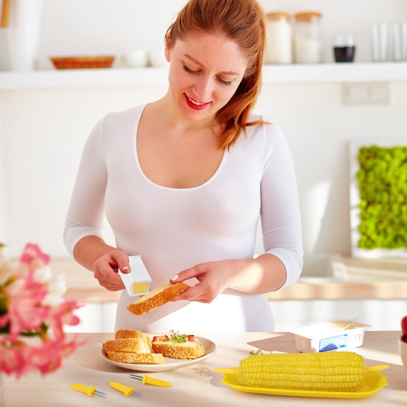Aodaer Plastic Corn Trays Corn Cob Holders and Dish Set