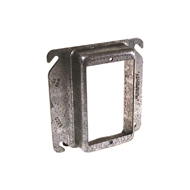 Hubbell 774 Raco Raised 1"Drawn Single Device Square Mud Ring,