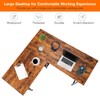 Tangkula L Shaped Desk, Space Saving Corner Desk w/ 2