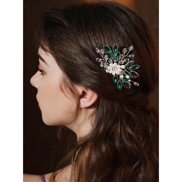 Denifery Bride Wedding Hair Pin Silver Crystal Bridal Hair Piece