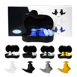 KANJISAURS Waterproof Swimming Ear Plugs for Adults - 5 Pairs Reusable Silicone Swimming Ear Plugs for Women & Men,Ear Plugs for Swimming, Keep Ear Water Out, Bathing, Showering, Surfing