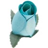 Light Blue Roses Bunch of 8 Closed Bud Wooden Roses
