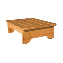 KEL Bamboo Step Stool for Adults and Seniors, Potty, Bedside and Bathroom and Kitchen, One-Step Stool, Anti-Slip Grooves