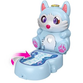 Polly Pocket Flip & Find Arctic Fox Compact, Dual Play Surfaces, Micro Polly Doll, Fox Figure, Surprise Reveals,Gift for Ages 4Y+, GTM57