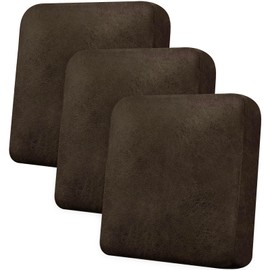 Imnopqr Couch Cushion Covers Leather Look Sofa Covers for 3 Cushion Couch Individual Seat Cushion Covers Stretch Slipcovers Sets Furniture Protector, Pets Friendly(3PCS Sofa Cushion Covers, Coffee)