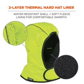Ergodyne unisex adult 2-layer - Poly Ergodyne N Ferno 6842 2 Layer Lime Econo Winter Hard Hat Liner Shoulder, Lime, Shoulder US