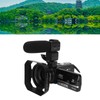 4K Video Camera with Remote Control Microphone Lens Hood 18X