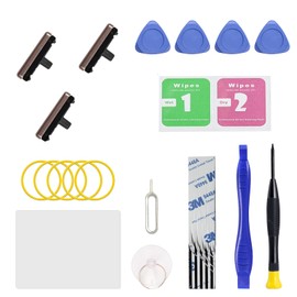 Power On Off Volume Button Key Replacement for Galaxy S7 Edge Repair Part, with Toolkit (Pink Gold)