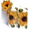 Single Large Decorative Painted Yellow Sunflower White Pillar Candle Autumn