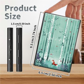 SROJDHFJB Metal Credit Card Holder RFID Blocking, Forest Fox Slim Mini Aluminum Wallet Hard Case for Men & Women, Small Business Card Case Card Organizer Case Holds 12 Cards & Bills