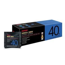 GNC Mega Men 40+ Vitapak, 5-in-1 Multivitamin Pack, Energy Production, Men's Health, Edible Dietary Supplement, 30 Servings