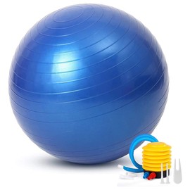 REY Gymnastic Ball Sit... 75 cm for Gymnastics, Pilates, Yoga, Pregnancy, Fitness, Sports... Blue Including Inflator