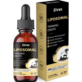 Elysx Elysx Liposomal Tanning Drops to Drink, Drinkable Liquid Astaxanthin 24mg with Lycopene, L-Tyrosine & Vitamins, Natural Tanning Support & Skin Health, Lemon Flavor, Sugar Free, 2 FL OZ