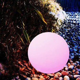 MR.GO Solar Globe Light, RGB Solar Ball Light with Remote/Button Control, Outdoor LED Solar Orb Light with 16 Colors & 4 Modes, for Garden Patio Yard Pathway Ambience Landscape Lighting (10-inch)