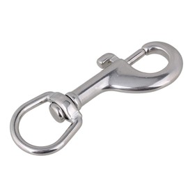 BQLZR 90mm Silver Keychain Strap 304 Stainless Steel Round Swivel Swivel-Eye Bolt Snap Hook