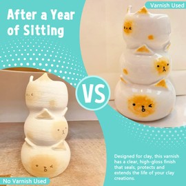 Upgrade Air Dry Clay Varnish, 100ML Gloss Finish Air Dry Clay Glaze, High Gloss & Prevent Clay from Cracking, Sealant, and Scratch Resistant, for Ceramics, Oil Paintings, Wood (Gloss Varnish)