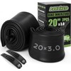 PAKCHEF 2 Pack 20x3 Bike Tube, Heavy Duty Butyl Rubber