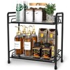 BOKIOVIN Coffee Station Organizer Cabinet, Coffee Bar Accessories Organizer for